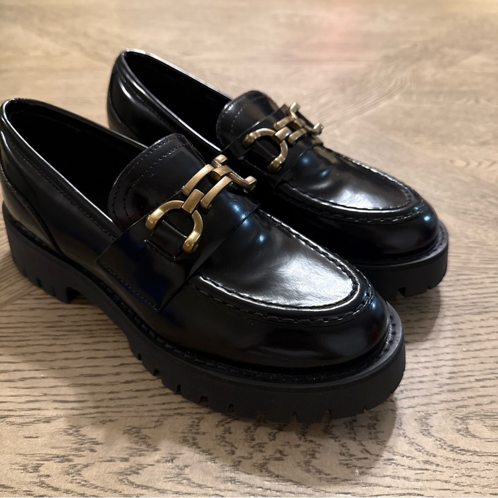 NEW STEVE MADDEN LOAFERS WOMENS SHOES BLACK LYANNA SIZE 7.5